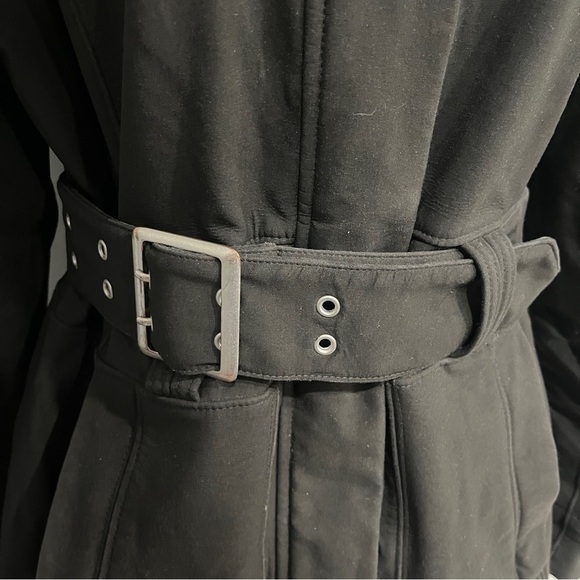 North Face Women's Black Belted Winter Trench‎ Coat Small - Picture 4 of 7